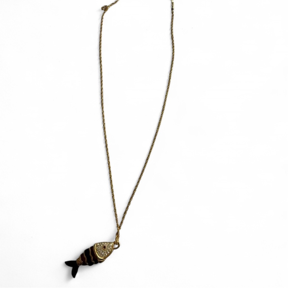 Swarovski Swan Signed Articulated
Fish Pendant and Chain Necklace